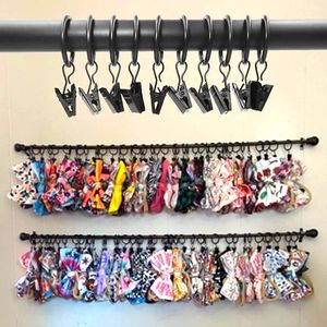 New 70 Black Clip On Curtain / Drapery Rings - Great for Kids Bows Hats Scarves